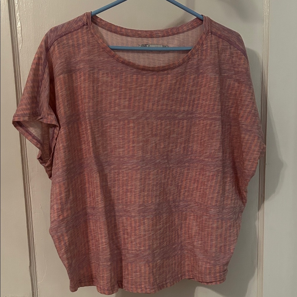 Prana Short Sleeve Pink Dolman Tee